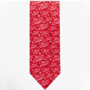 Jacob Alexander Merry Christmas Logo Red Holiday Tie, New